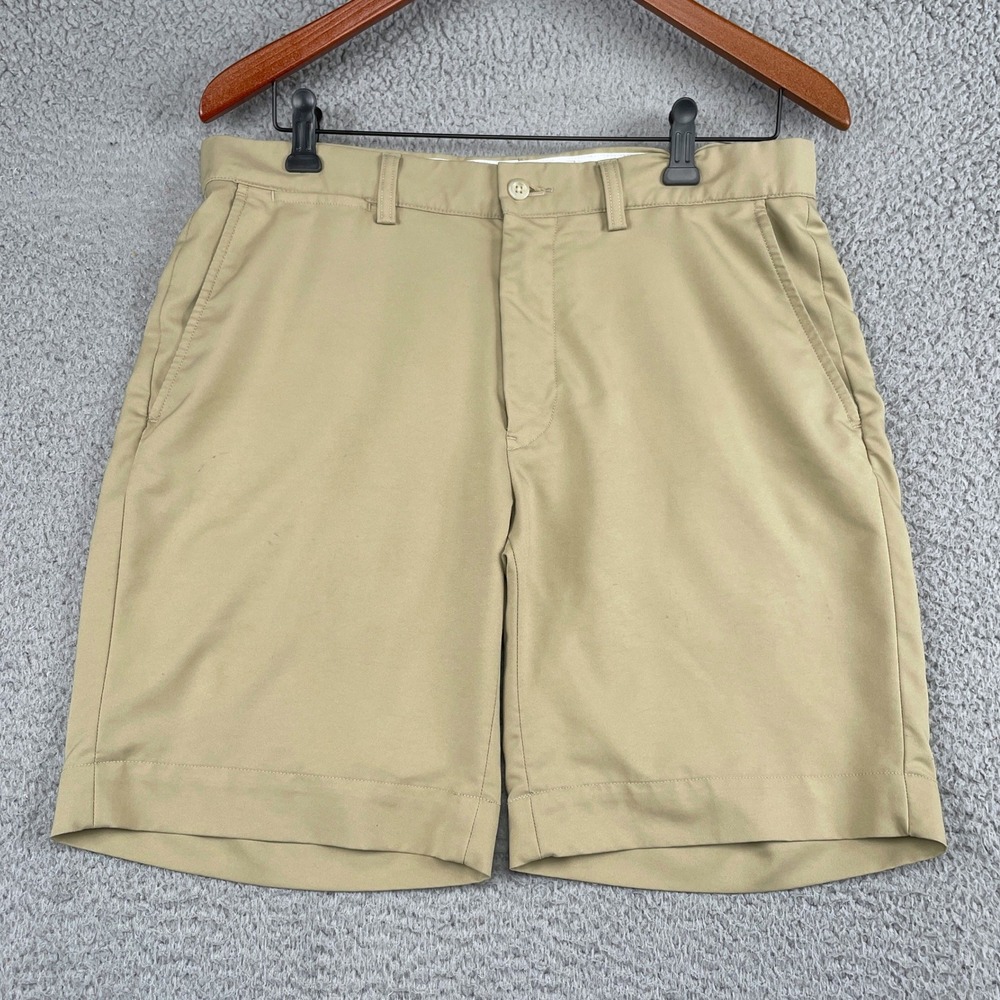 Polo Ralph Lauren Shorts Mens 32 Tan Golf Performance Flat Front Khaki Chino